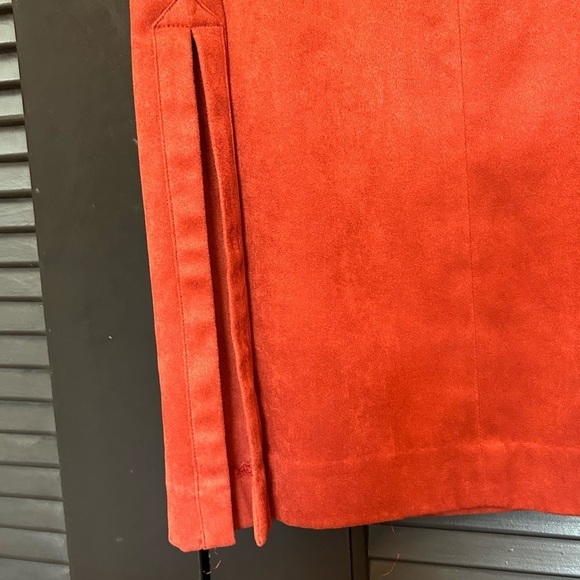 Talbots Perfect Fall Dress! Faux Suede in Burnt Umber Orange, Size 2 Petite - Picture 9 of 15